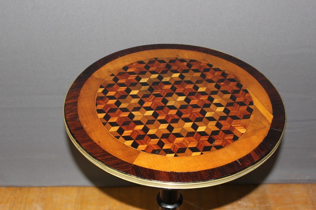 Napoleon III Cube Marquetry Gueridon-photo-3