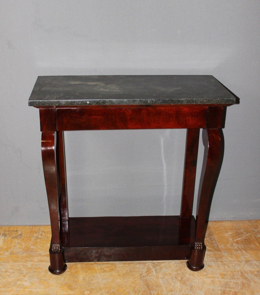 Small Restoration Period Console In Mahogany 19th Century-photo-1