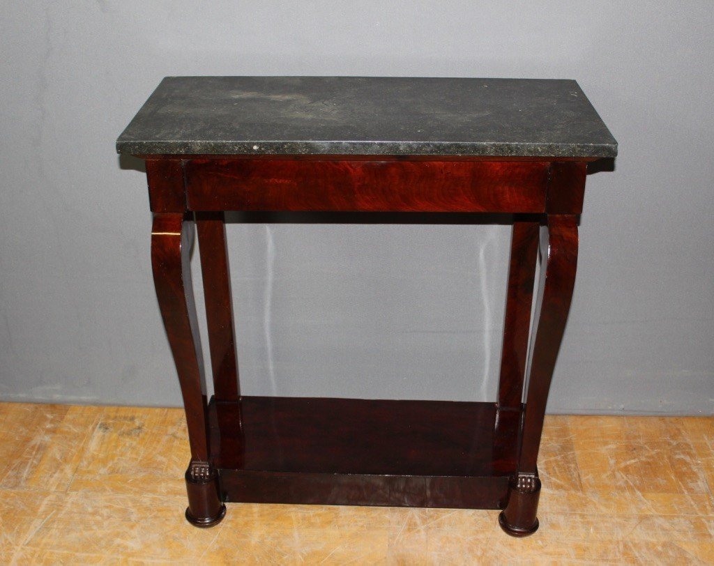 Small Restoration Period Console In Mahogany 19th Century-photo-2