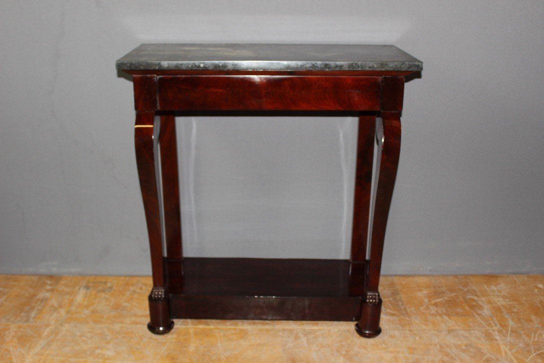 Small Restoration Period Console In Mahogany 19th Century-photo-4