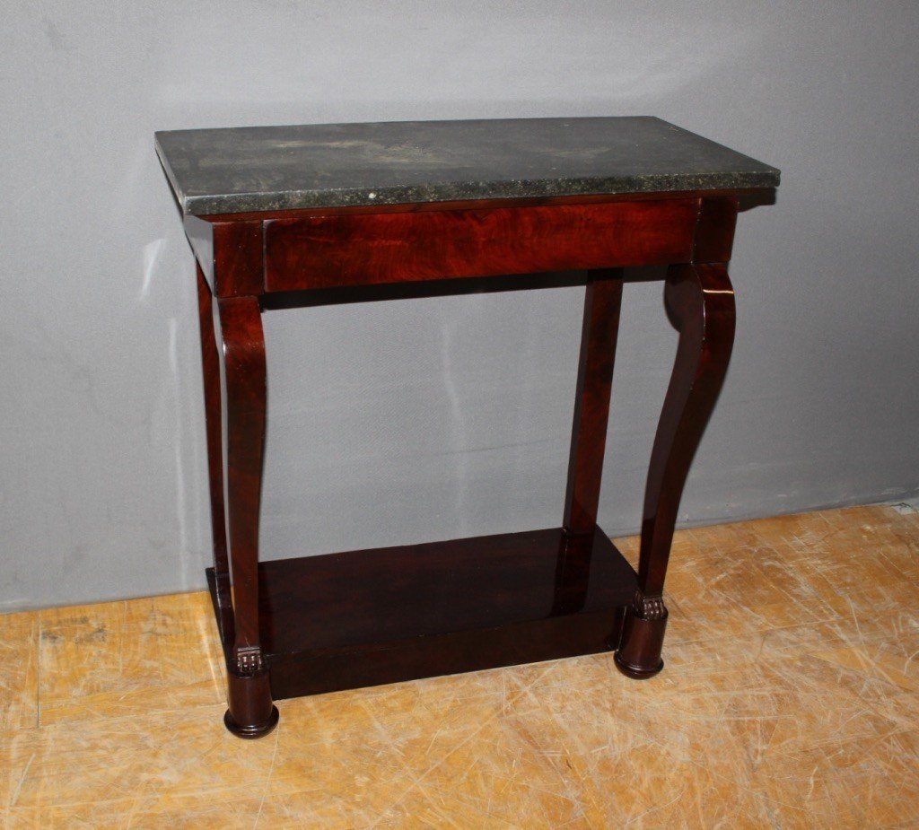 Petite Console d'époque Restauration En Acajou XIX