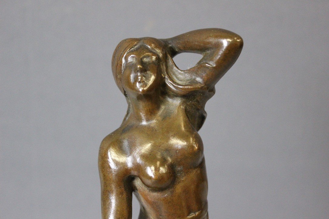 Bronze Dancing Woman Art Nouveau By Heurtebise-photo-2