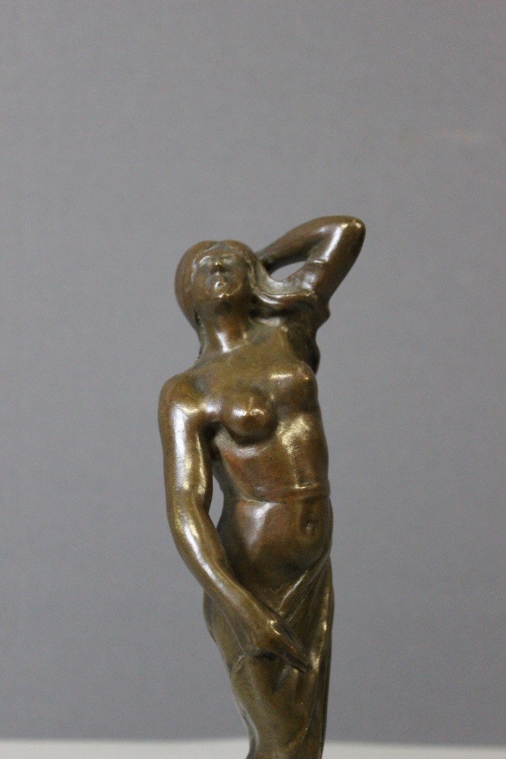 Bronze Dancing Woman Art Nouveau By Heurtebise-photo-2