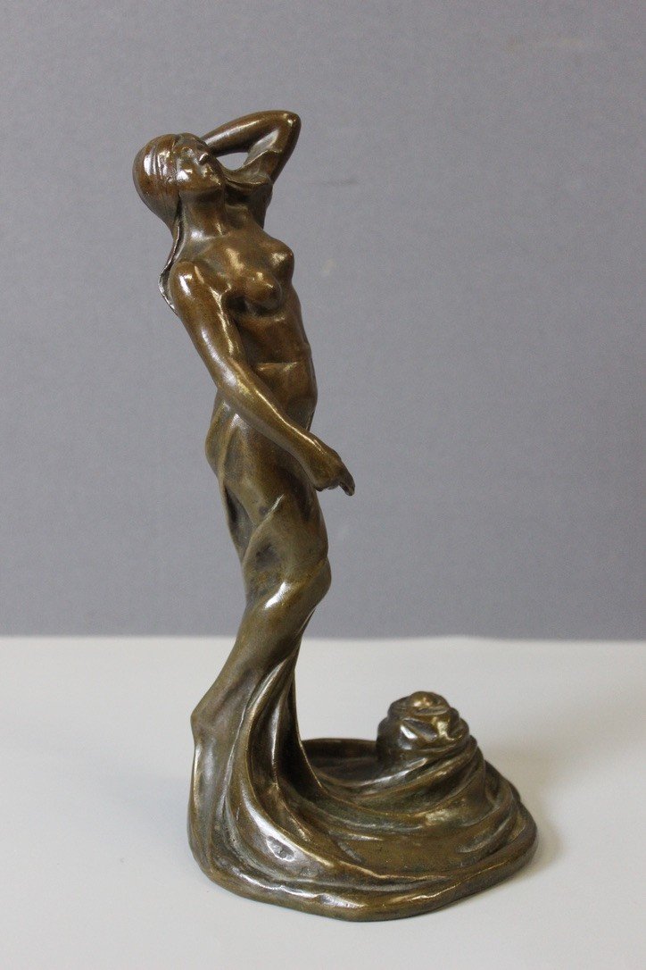 Bronze Dancing Woman Art Nouveau By Heurtebise-photo-5