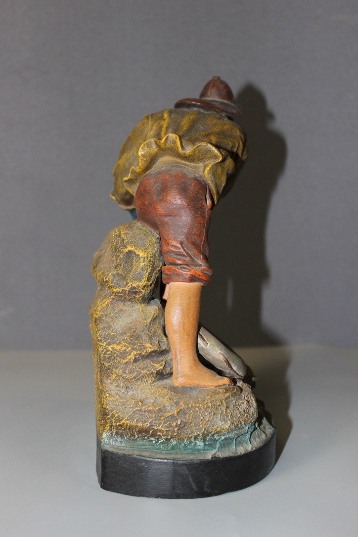 Terracotta Depicting A Breton Fisherman Circa 1900-photo-1