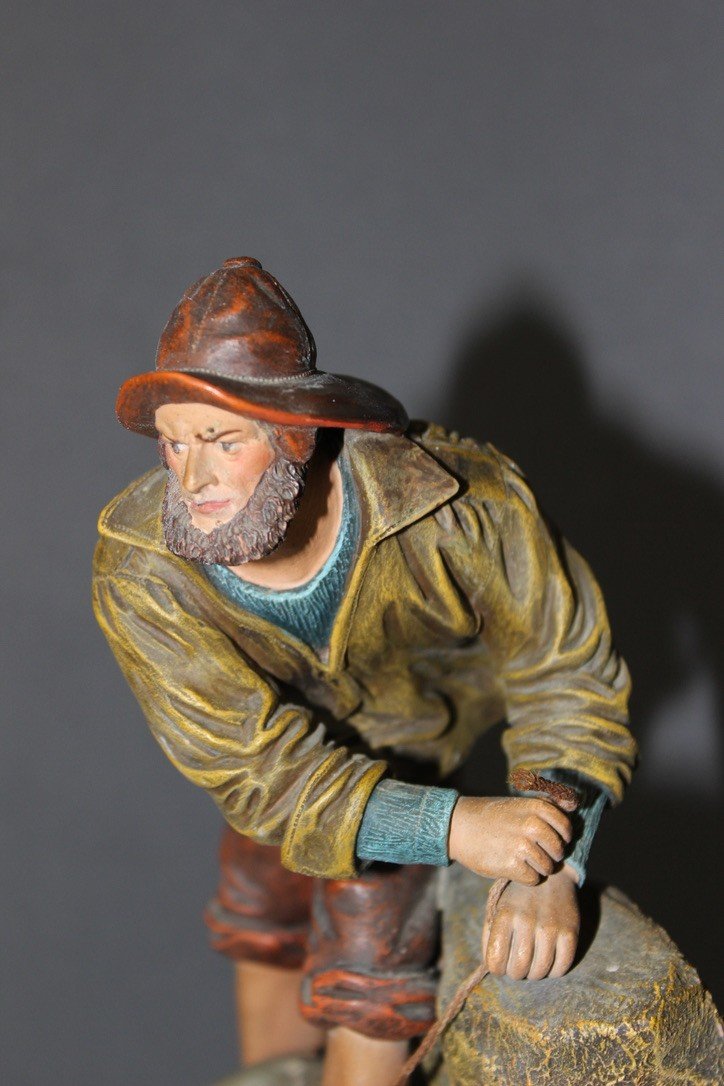 Terracotta Depicting A Breton Fisherman Circa 1900-photo-5