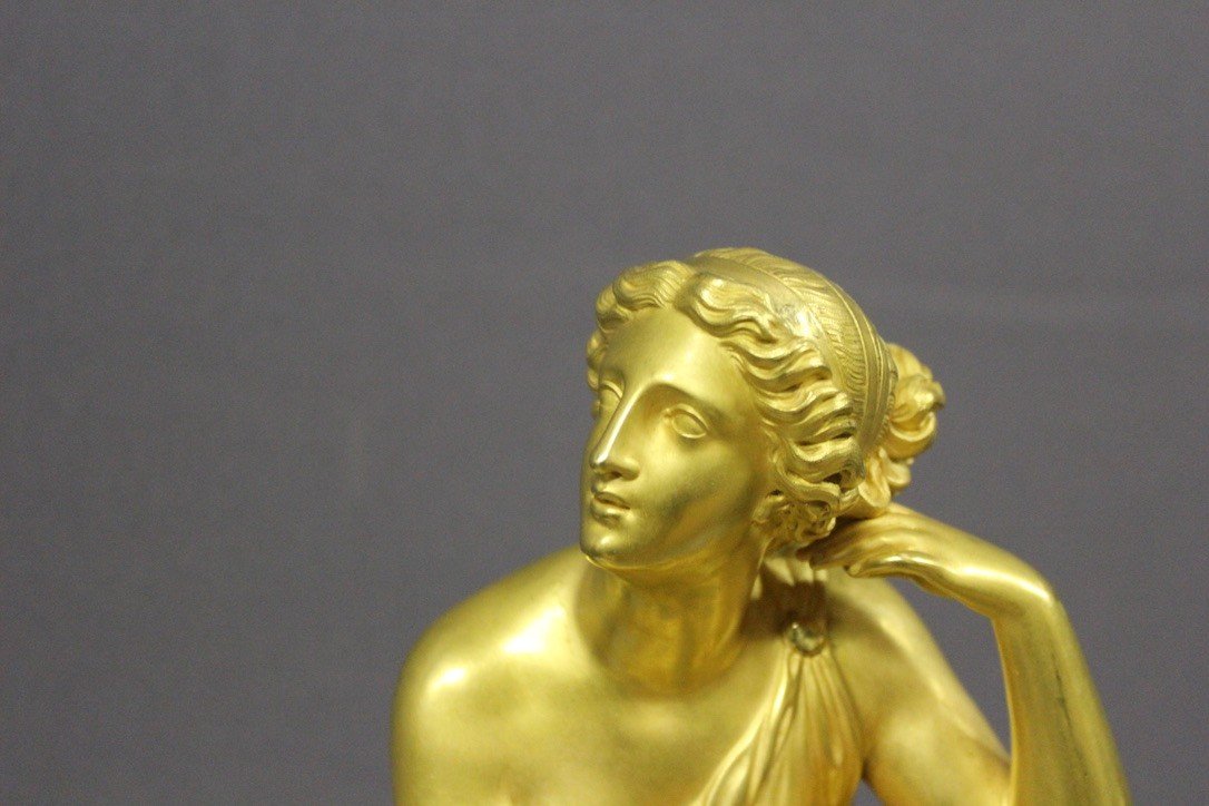 Restoration Clock In Gilt Bronze, Allegory Of Astronomy, Early 19th Century-photo-4