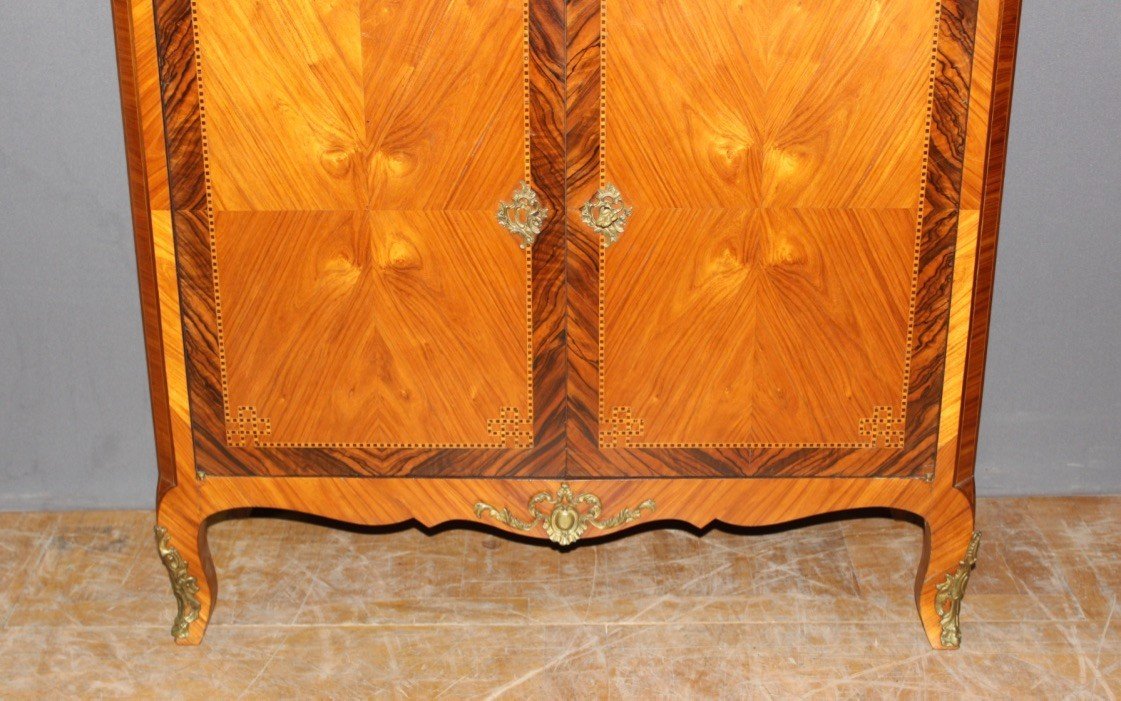 Louis XV Louis XVI Transition Sideboard In Marquetry Circa 1900-photo-2