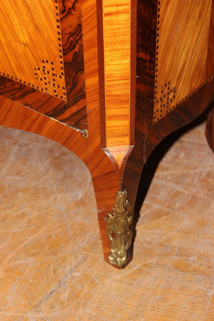 Louis XV Louis XVI Transition Sideboard In Marquetry Circa 1900-photo-2