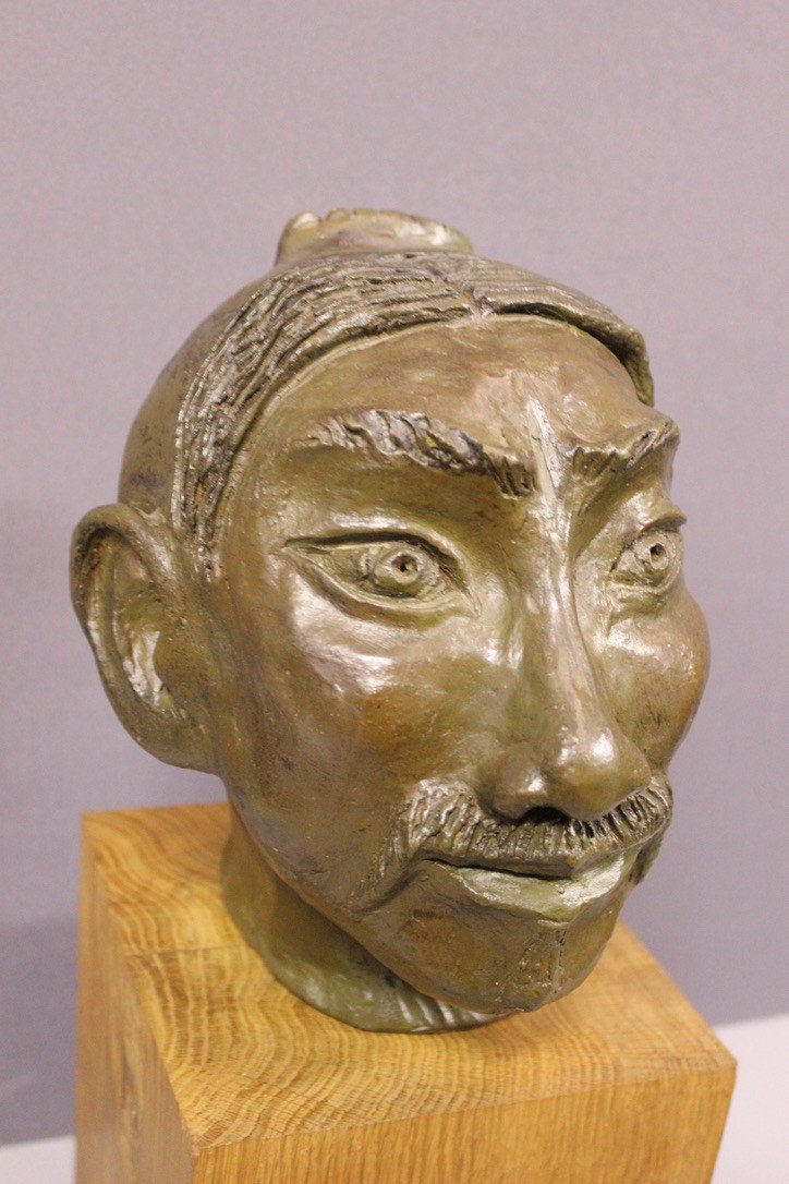 Terre Cuite Original Figurant Une Tête d'Asiatique Vers 1900-photo-3