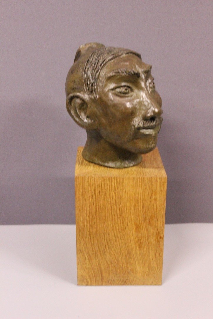 Terre Cuite Original Figurant Une Tête d'Asiatique Vers 1900-photo-3