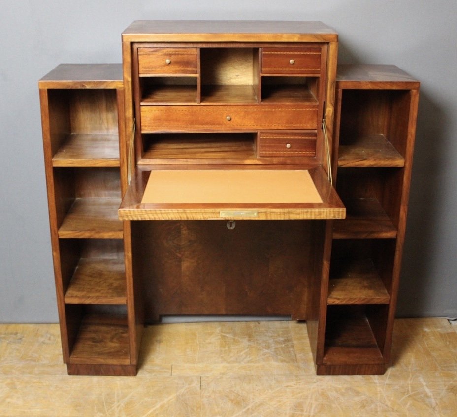 Art Deco Period Walnut Secretary Circa 1930-photo-2