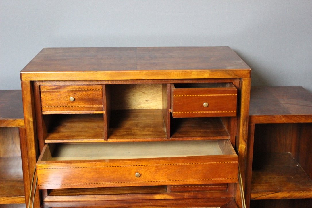 Art Deco Period Walnut Secretary Circa 1930-photo-8