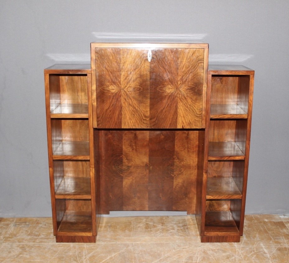 Art Deco Period Walnut Secretary Circa 1930