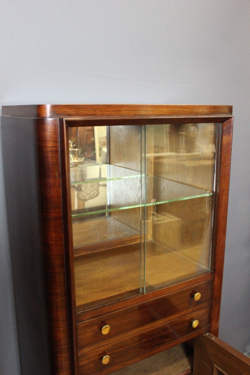 Art Deco Period Walnut Silver Cabinet -photo-4