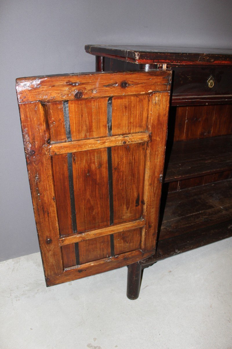 Chinese Lacquered Wood Cabinet Circa 1900-photo-1