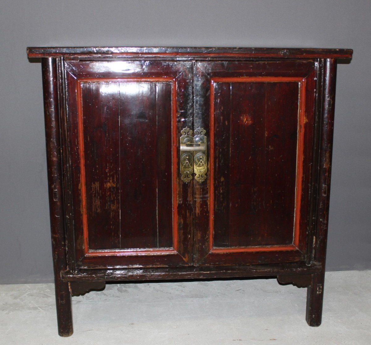 Chinese Lacquered Wood Cabinet Circa 1900