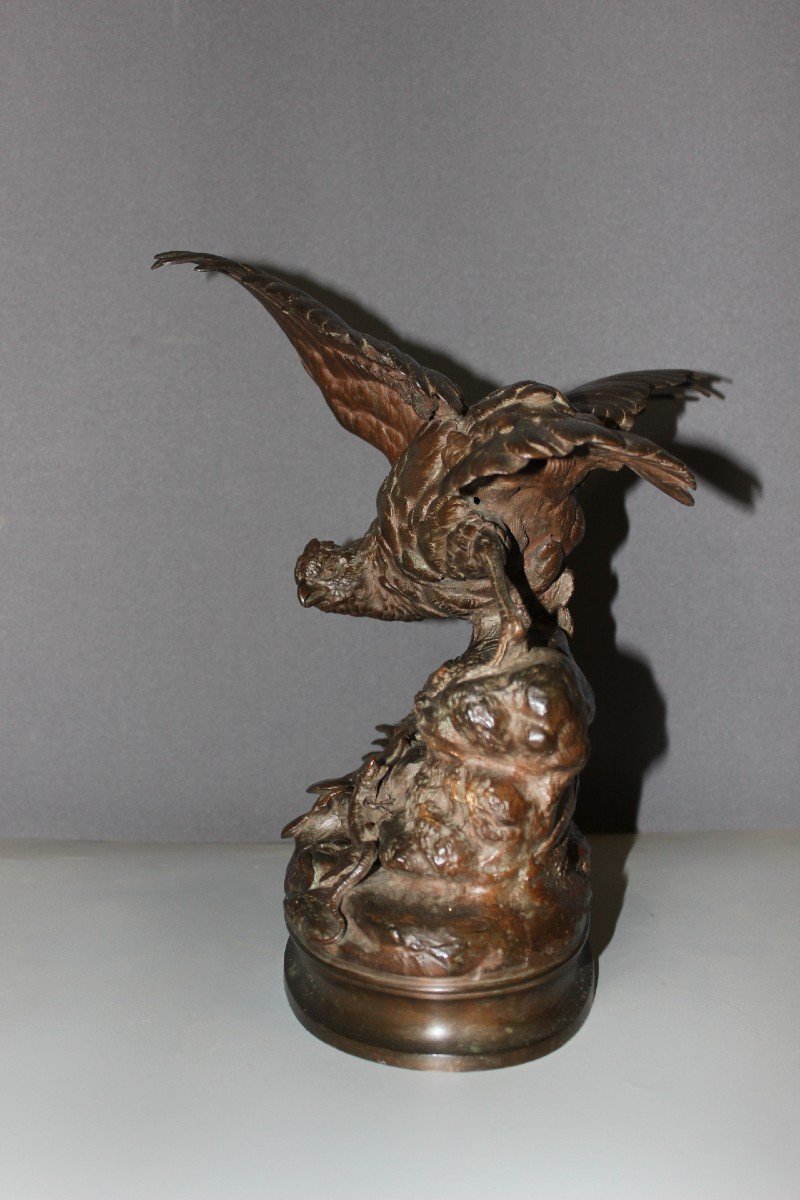 Bronze La Perdrix Et Le Lezard Par Arson XIX -photo-4