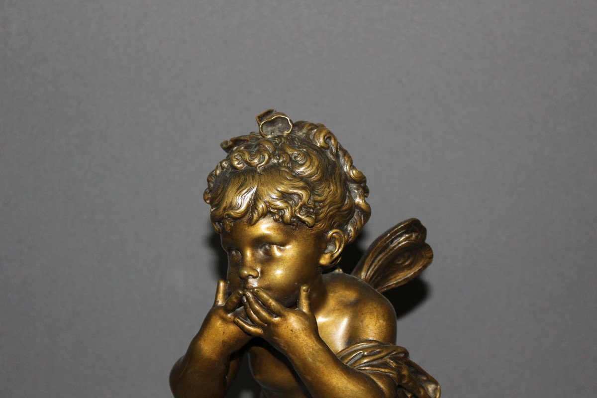 Bronze By Auguste Moreau After The Whistling Fairy Circa 1880-photo-2