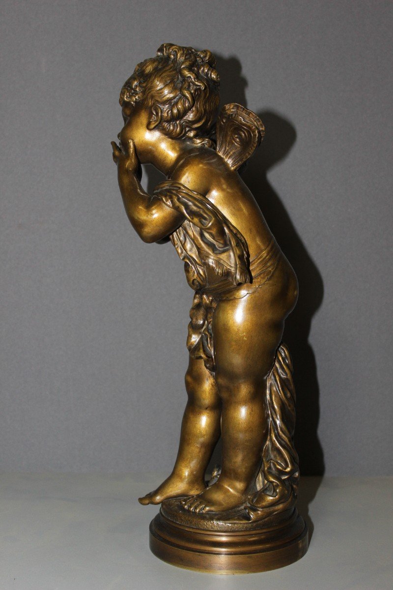 Bronze By Auguste Moreau After The Whistling Fairy Circa 1880-photo-3