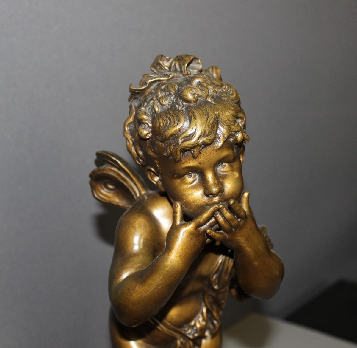 Bronze By Auguste Moreau After The Whistling Fairy Circa 1880-photo-6