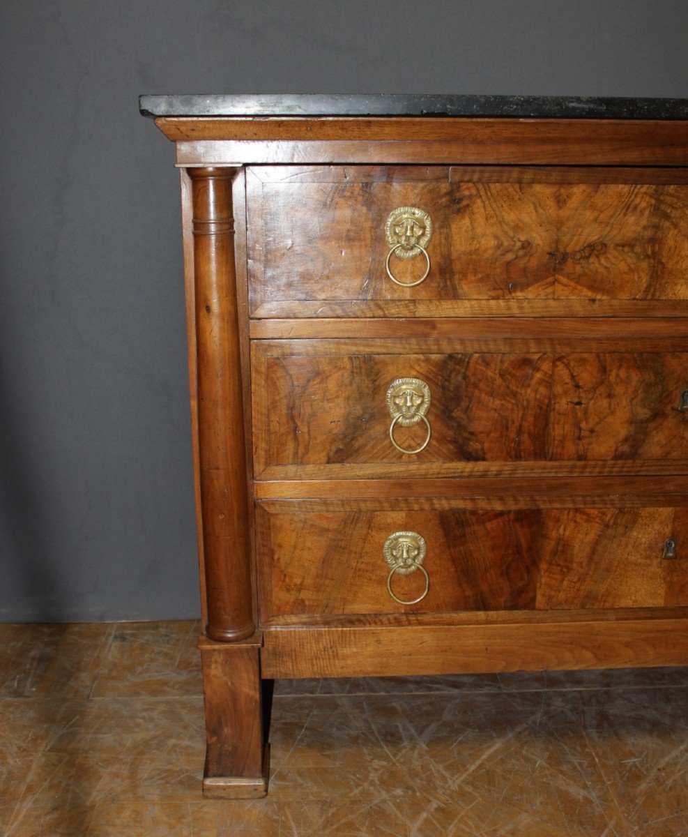 Empire Chest Of Drawers In Walnut 19th Century-photo-2