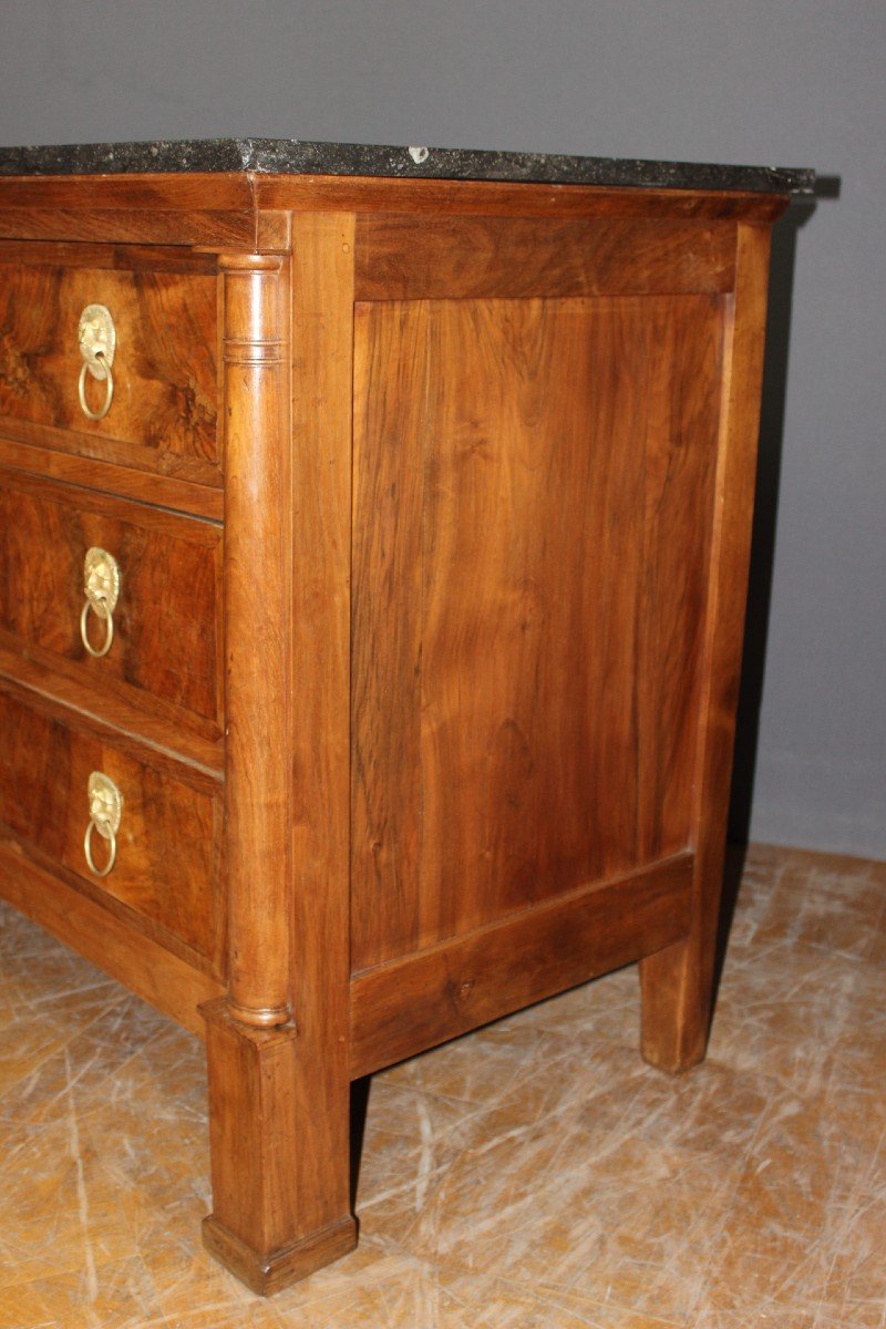 Empire Chest Of Drawers In Walnut 19th Century-photo-3