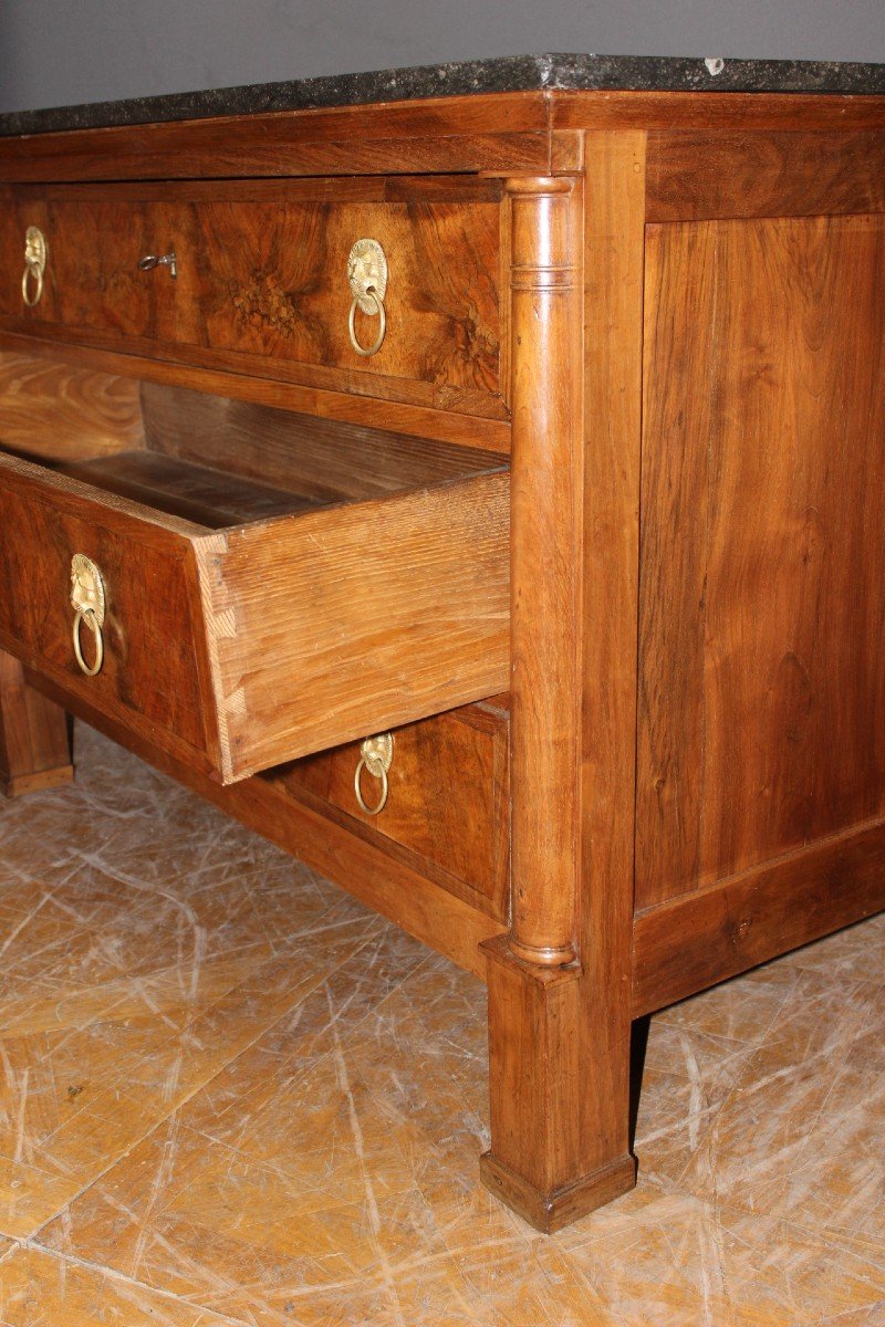 Empire Chest Of Drawers In Walnut 19th Century-photo-4