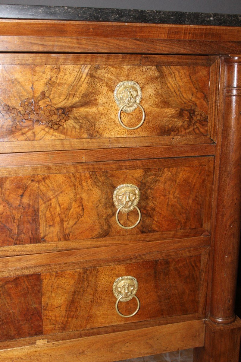 Empire Chest Of Drawers In Walnut 19th Century-photo-4