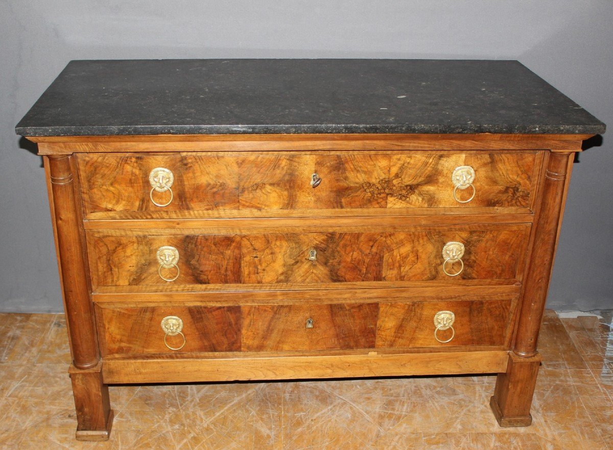 Empire Chest Of Drawers In Walnut 19th Century-photo-5