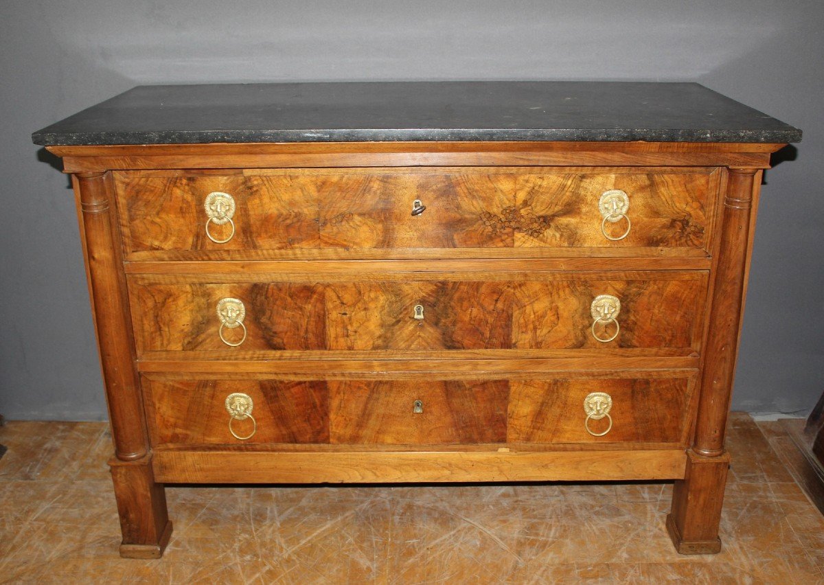 Empire Chest Of Drawers In Walnut 19th Century