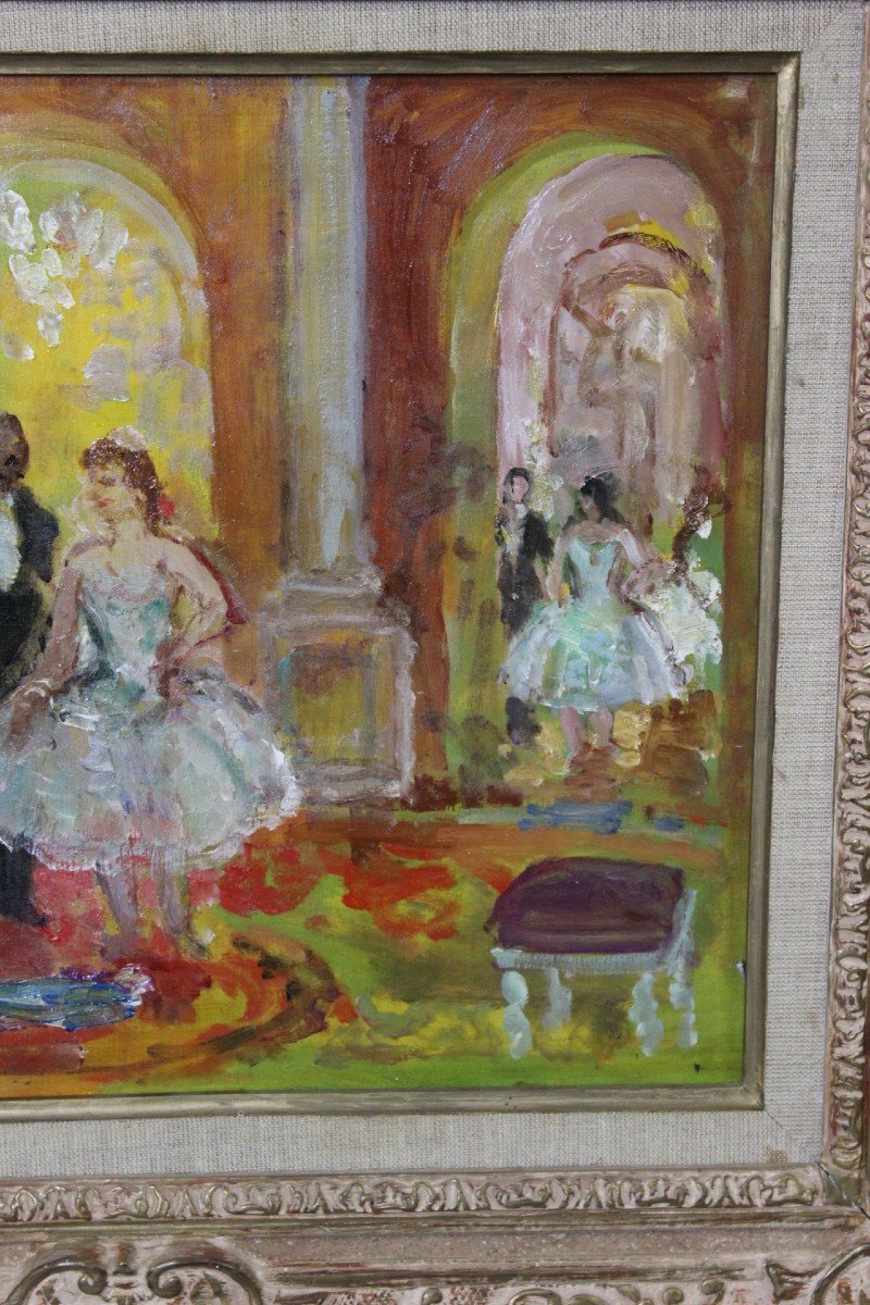 Oil On Panel, The Foyer Of The Opera By Cosson-photo-3