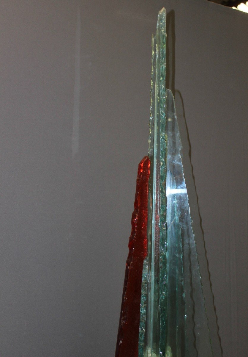 Importante Sculpture En Verre Par Thibault d'Aucuns XX-photo-4