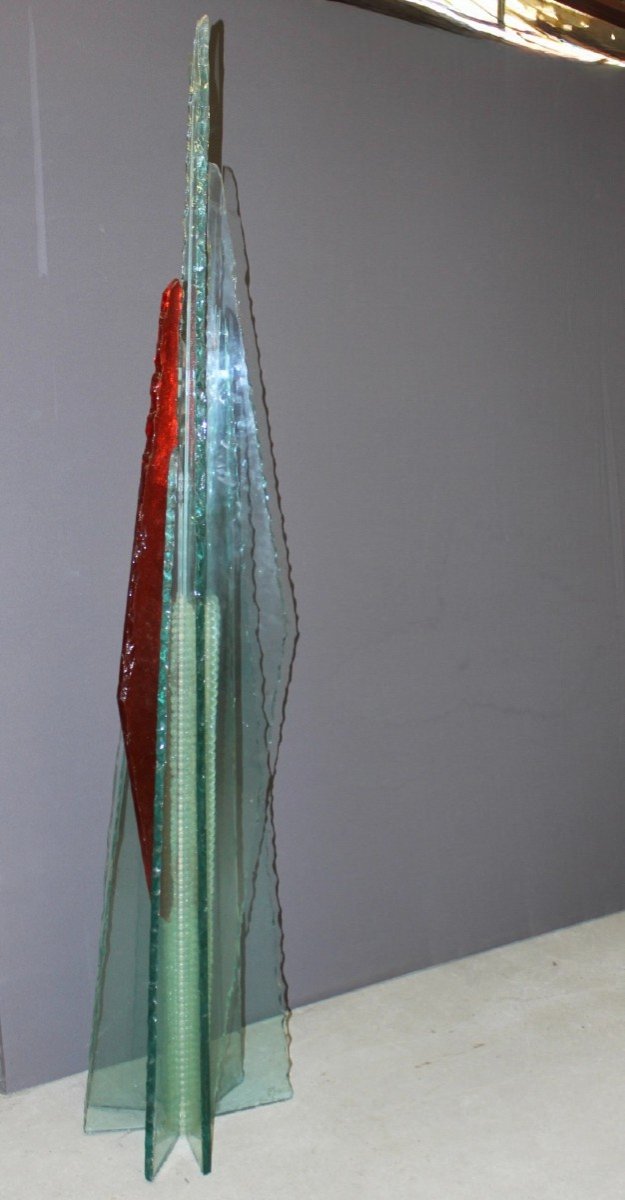 Importante Sculpture En Verre Par Thibault d'Aucuns XX-photo-7