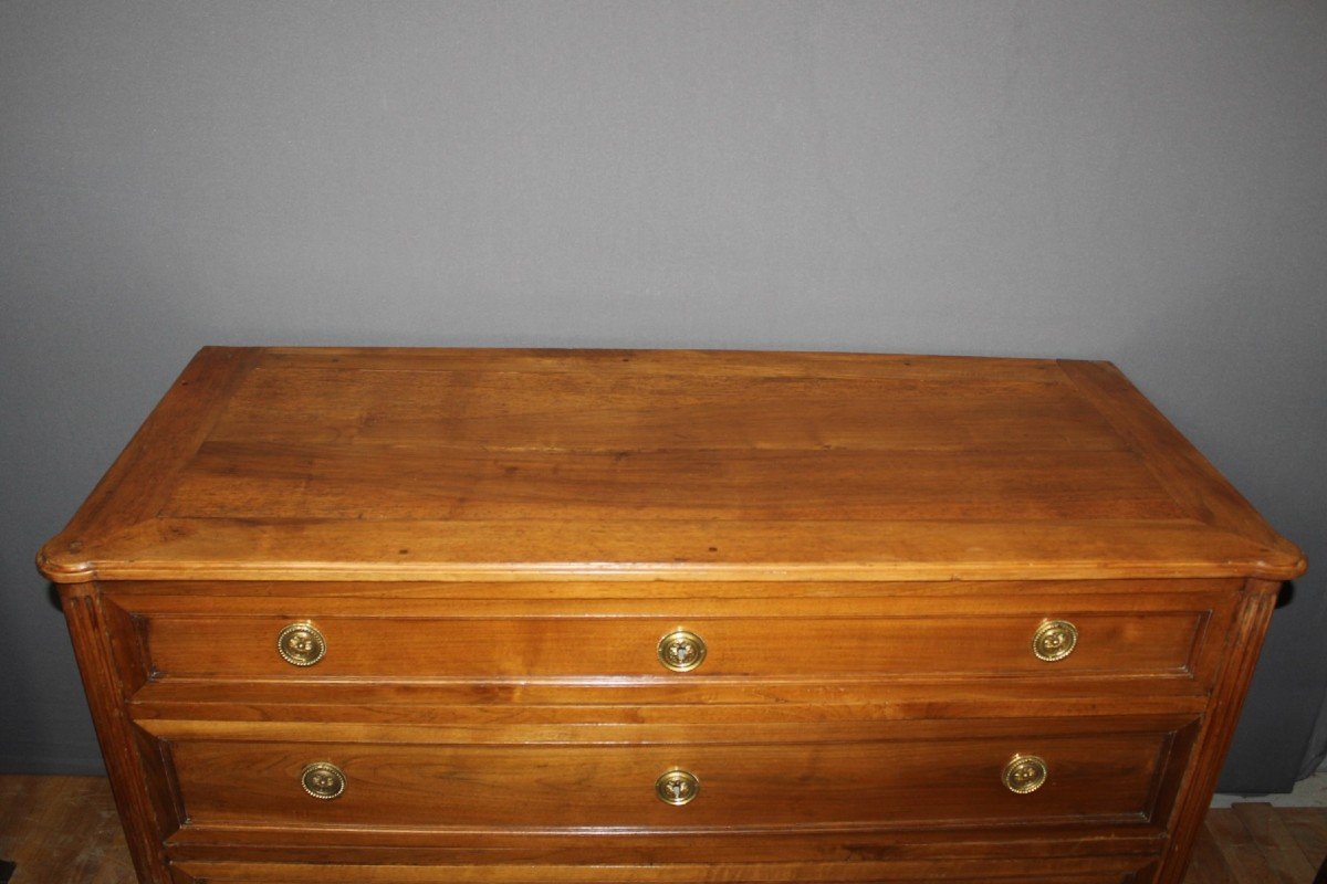 Louis XVI Chest Of Drawers In Walnut, Late 18th Century-photo-2