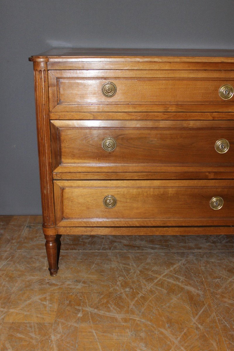 Louis XVI Chest Of Drawers In Walnut, Late 18th Century-photo-4