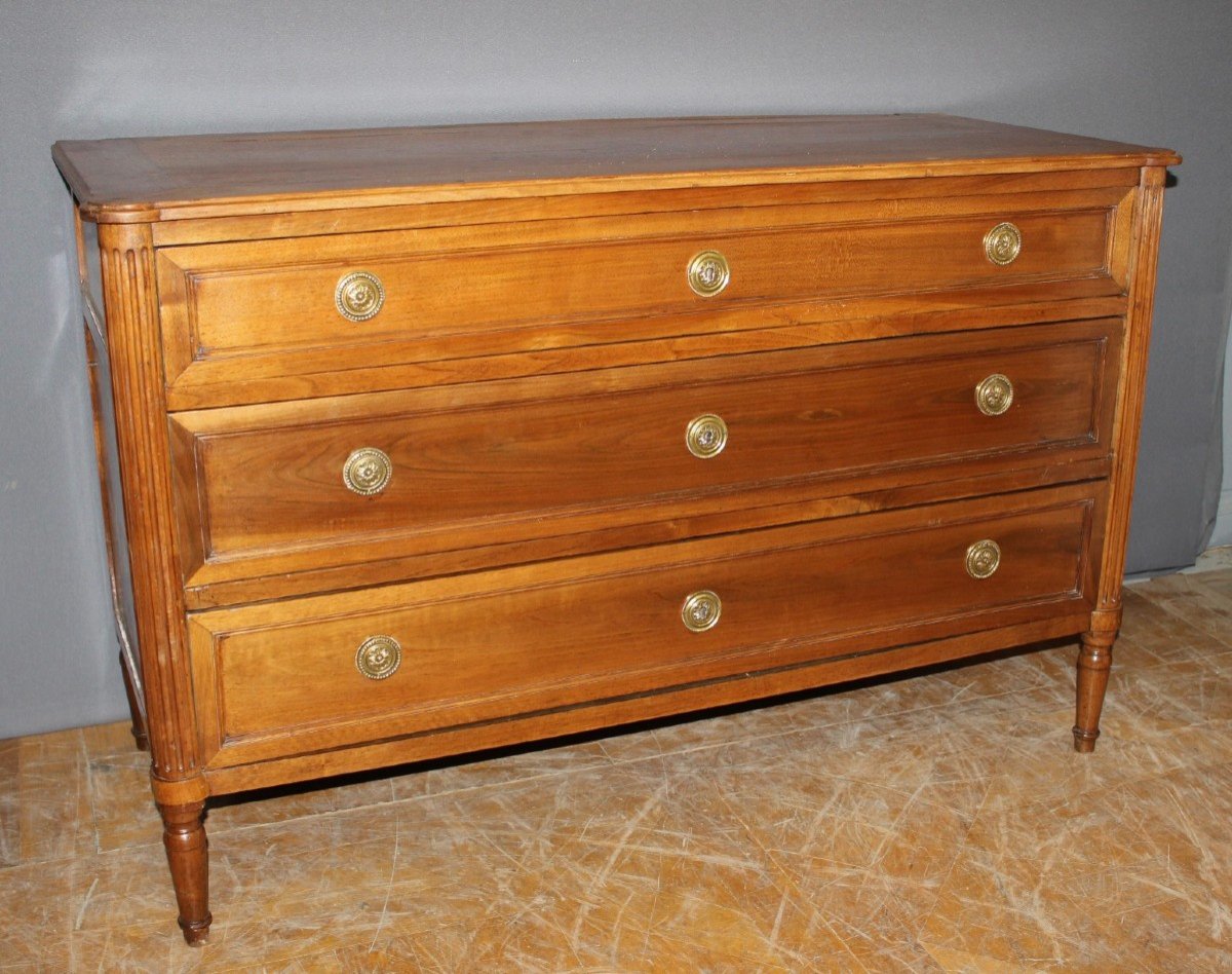 Louis XVI Chest Of Drawers In Walnut, Late 18th Century-photo-4