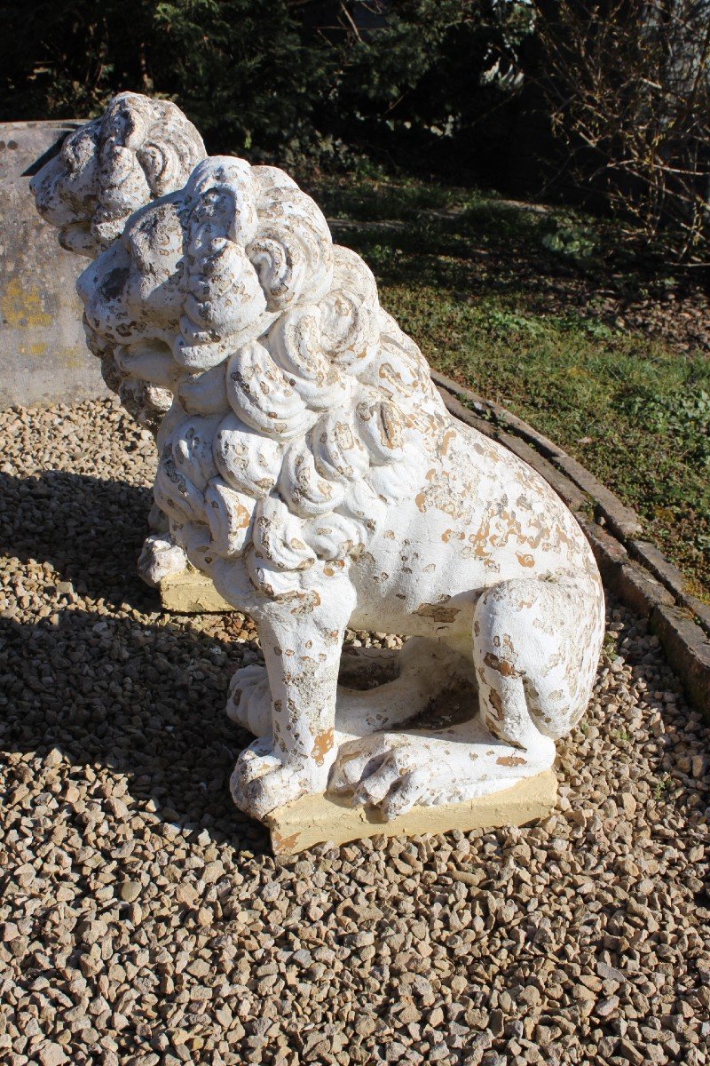 Pair Of Cement Lions XX-photo-4