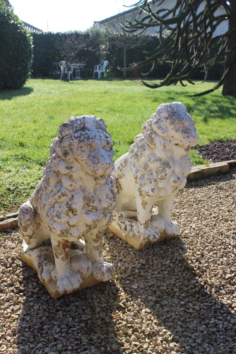 Pair Of Cement Lions XX-photo-4