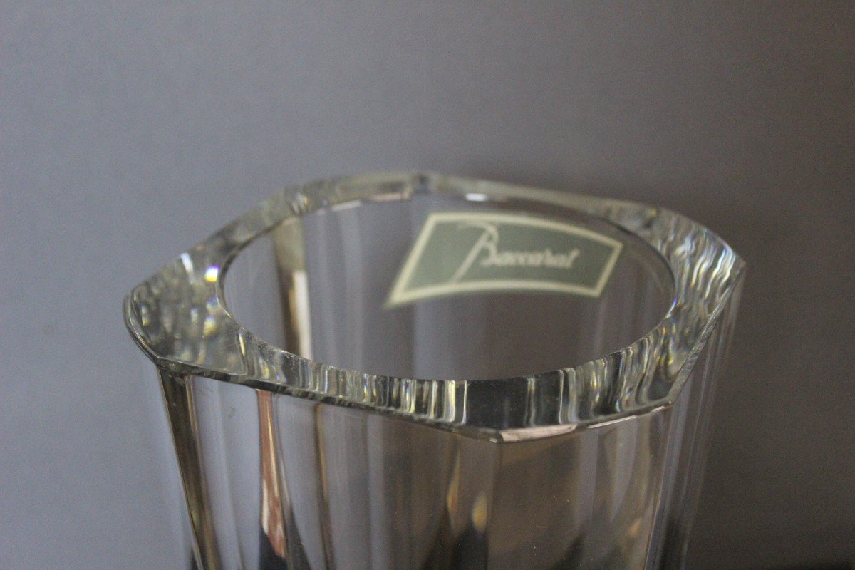 Vase En Cristal De Baccarat Vers 1950 , Parfait état-photo-3