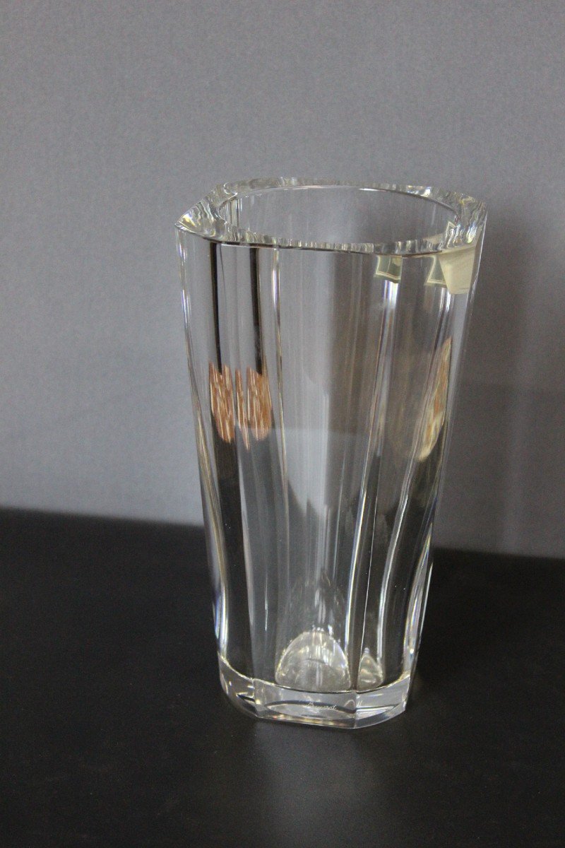 Vase En Cristal De Baccarat Vers 1950 , Parfait état-photo-4