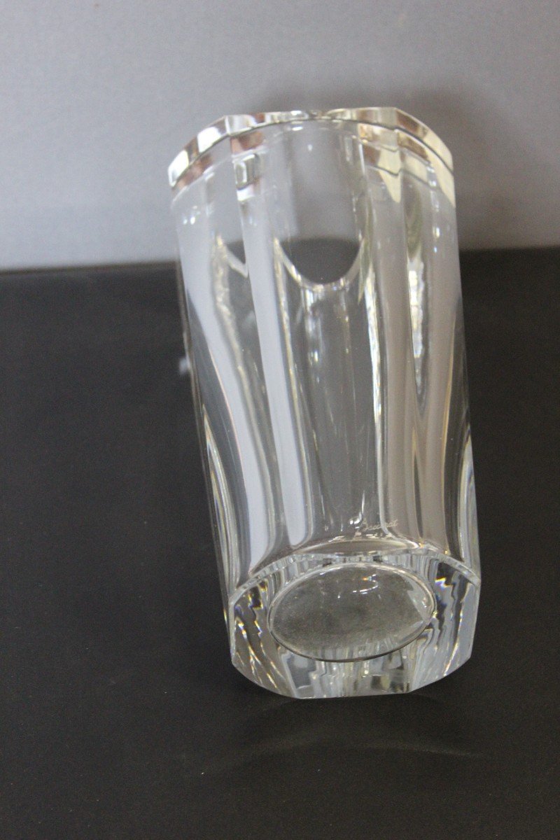 Vase En Cristal De Baccarat Vers 1950 , Parfait état-photo-4