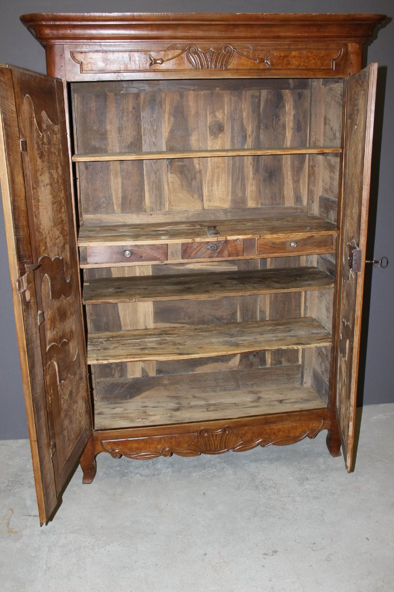 Petite Armoire Bressane En Merisier Et Frêne XIX-photo-4