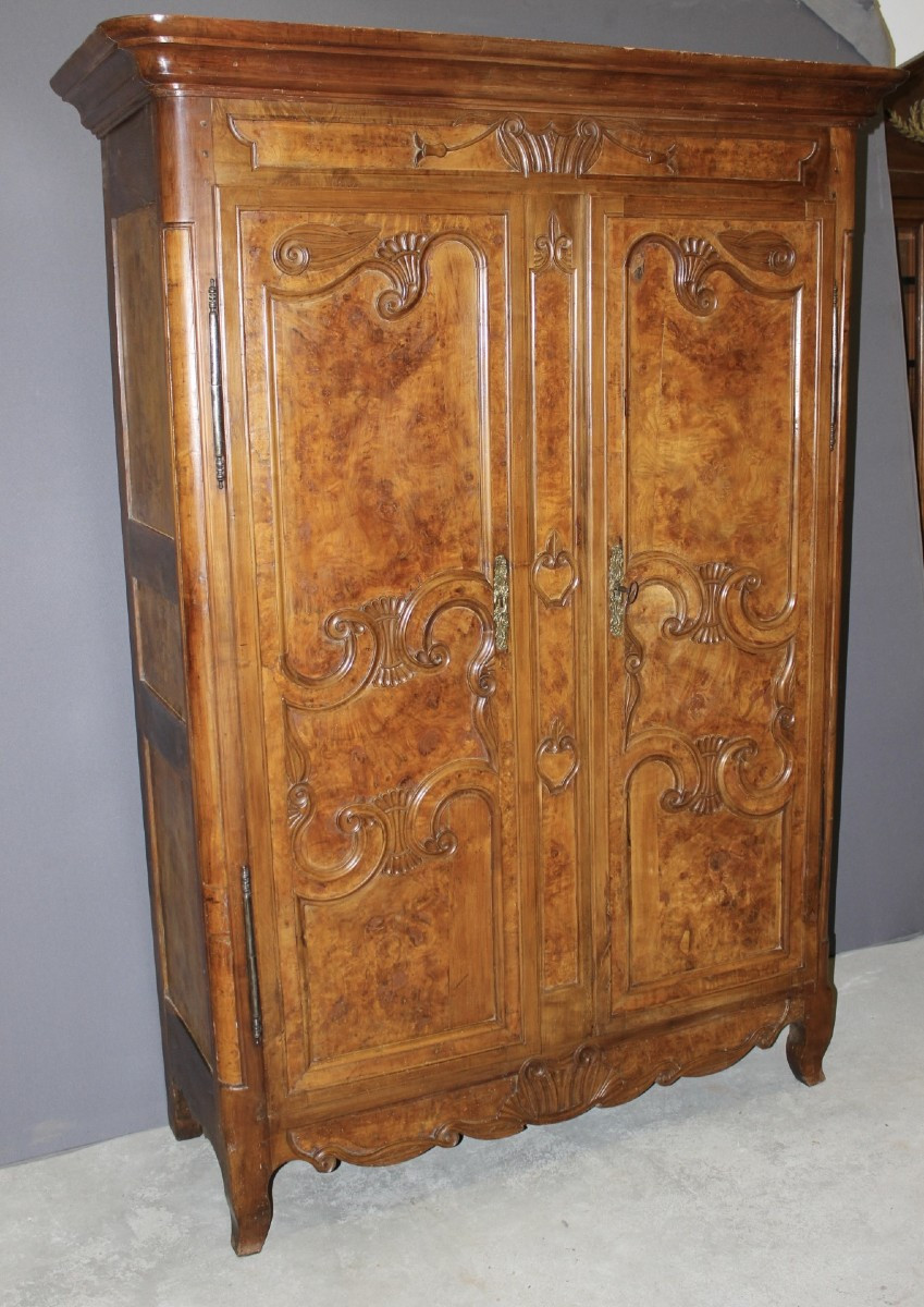 Petite Armoire Bressane En Merisier Et Frêne XIX