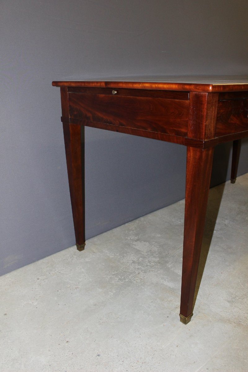 Restoration Period Mahogany Bureau Plat 19th Century-photo-3