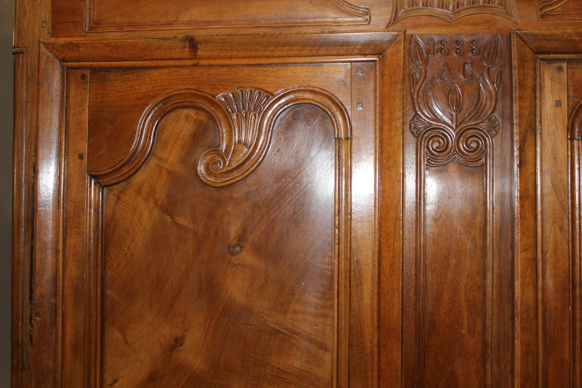 Armoire Bressane En Noyer Datée 1888-photo-3