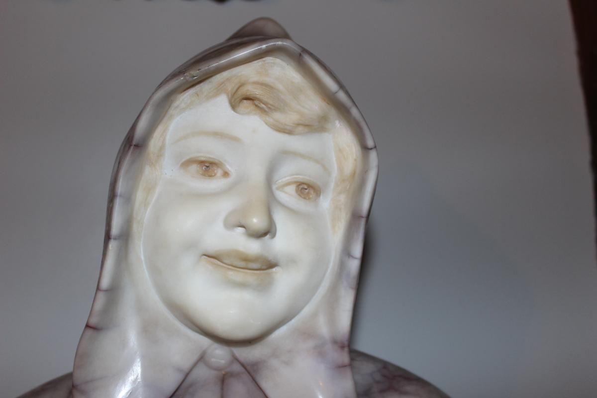 Bust Of Young Alabaster Girl By Lessi-photo-2