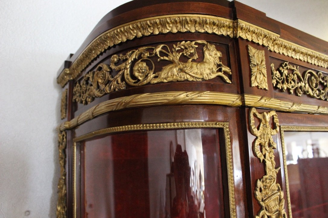 Argentier Of Napoleon III Period And Louis XVI Style In Mahogany-photo-3