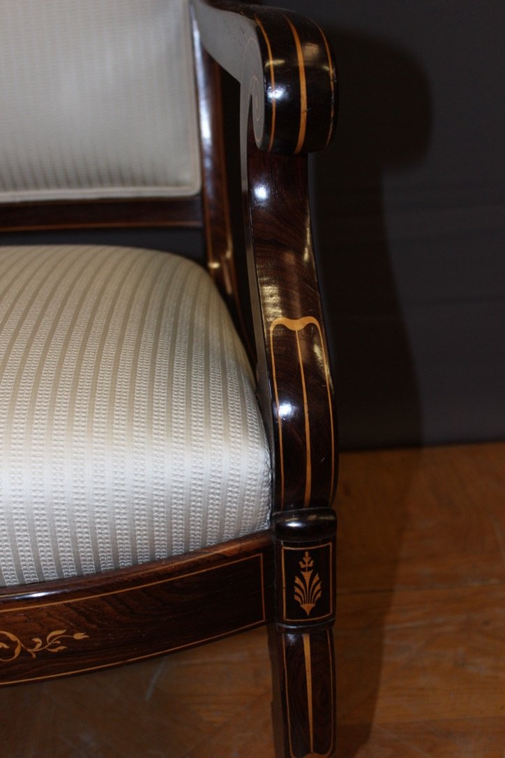 Pair Of Charles X Period Armchairs In Marquetry-photo-8