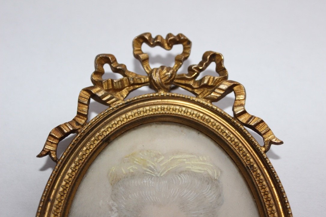 Miniature On Ivory Portrait Of Madame Necker End XIX-photo-1